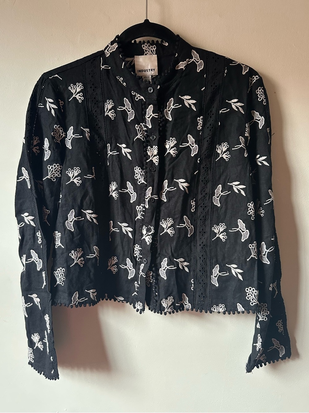 Industry Republic Gingko Leaf Linen Blend Blouse